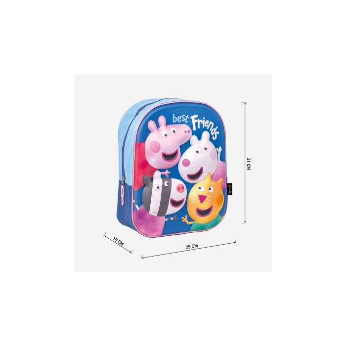 Mochila Infantil 3D Peppa Pig Azul 25 x 33 x 10 cm 3