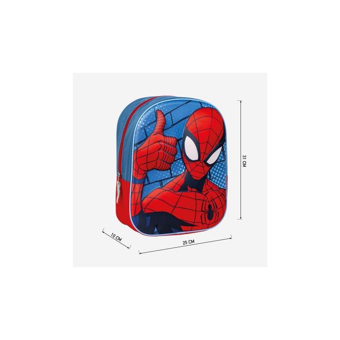 Mochila Infantil 3D Spider-Man Rojo Azul 25 x 31 x 10 cm 3