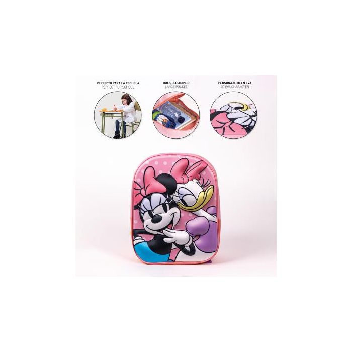 Mochila Escolar Minnie Mouse Rosa 25 x 31 x 10 cm 4
