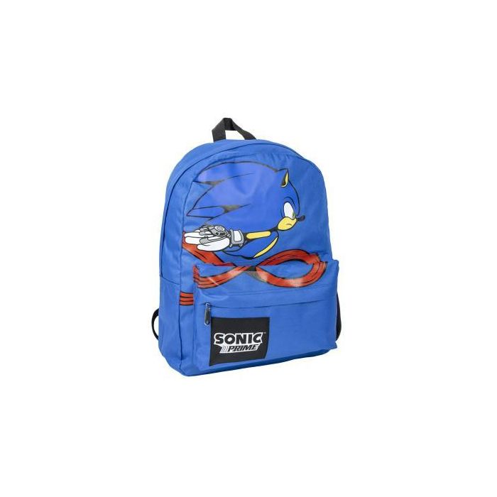 Mochila Escolar Grande 42 Cm Sonic Prime Azul