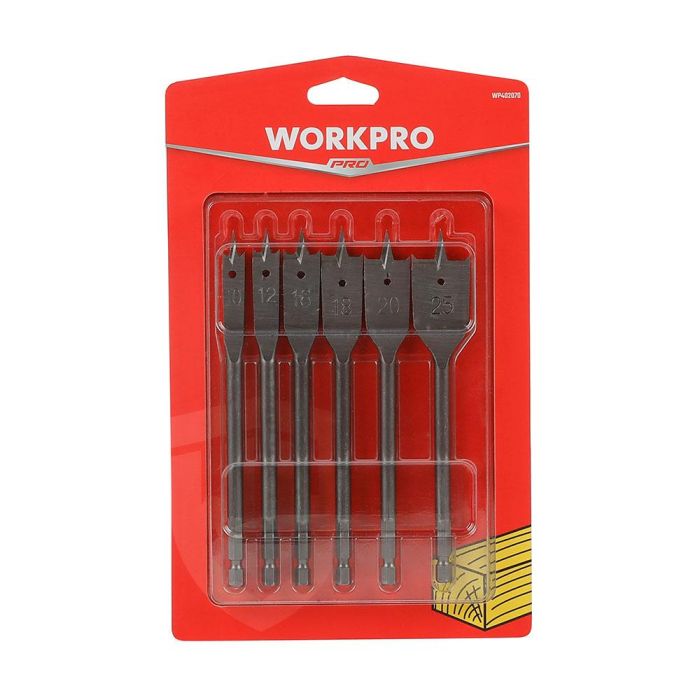 Broca de pala, juego 6 piezas. workpro 1