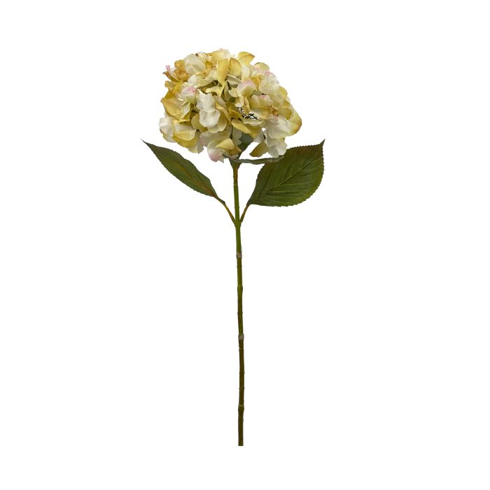 Flor Artificial Vara de Hortensia Dry Amarillo Tela