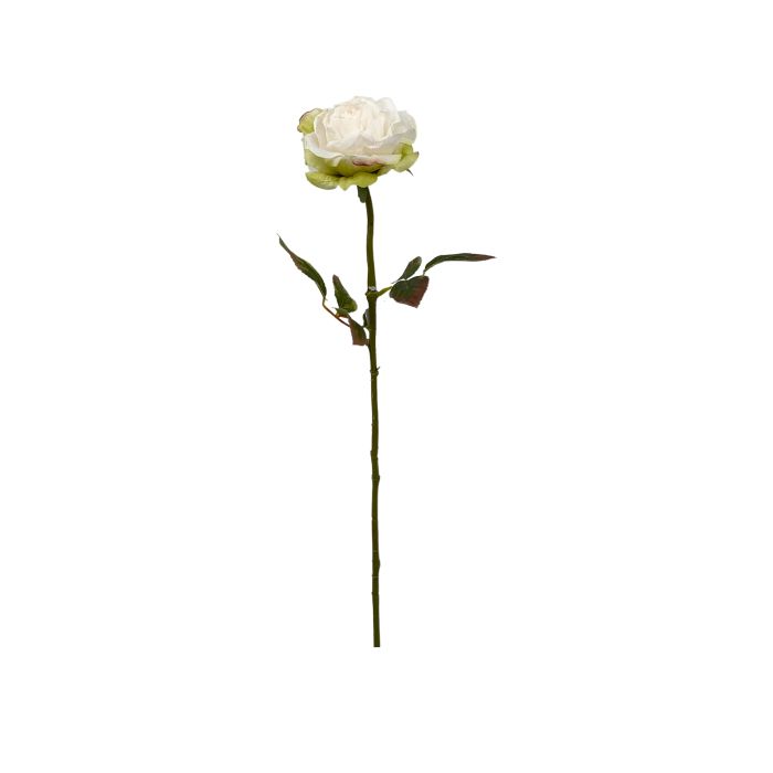 Flor Artificial Vara de Rosa Dry Blanco Tela