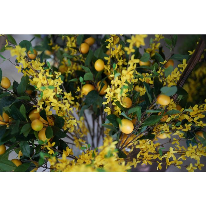 Flor Artificial Vara de Limonero 94 cm 6 Limones Amarillo Plástico 3