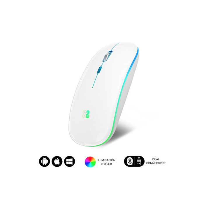 Ratón Bluetooth Inalámbrico Subblim SUBMO-LDFLAT2 Blanco