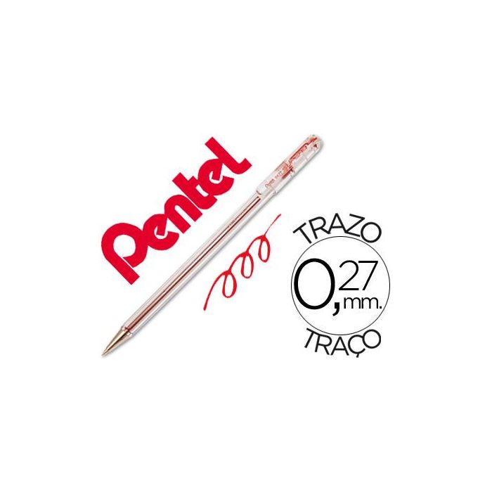 Pentel Bolígrafo Superb Bk77 Rojo Caja 12 Ud