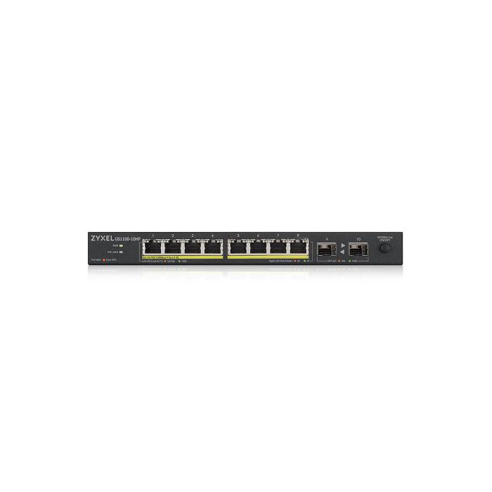 Zyxel GS1100-10HP v2 No administrado Gigabit Ethernet (10/100/1000) Energía sobre Ethernet (PoE) Negro 2