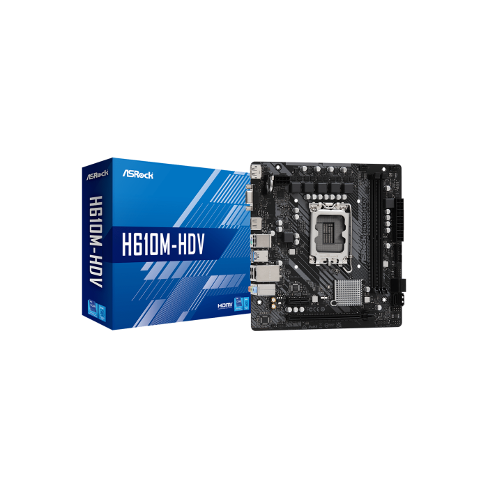 Asrock H610M-HDV Intel H610 LGA 1700 micro ATX