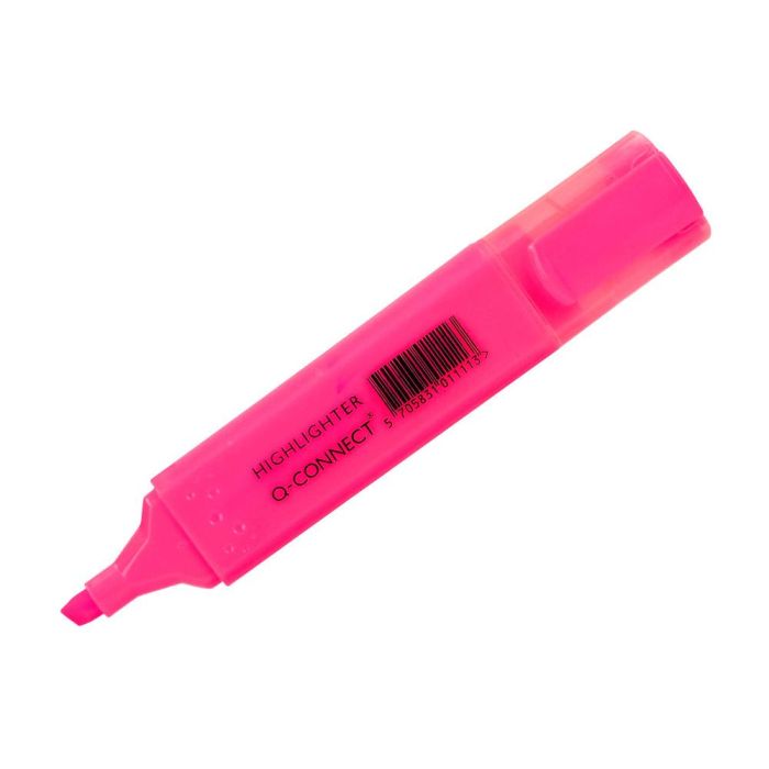 Rotulador Q-Connect Fluorescente Rosa Punta Biselada 10 unidades 2