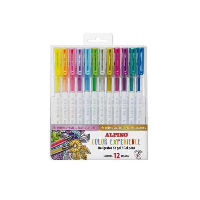 Alpino Bolígrafos color experience gel pens metallic + pastel estuche de 12 c/surtidos