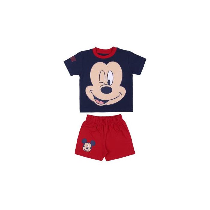 Pijama Corto Single Jersey Mickey Rojo