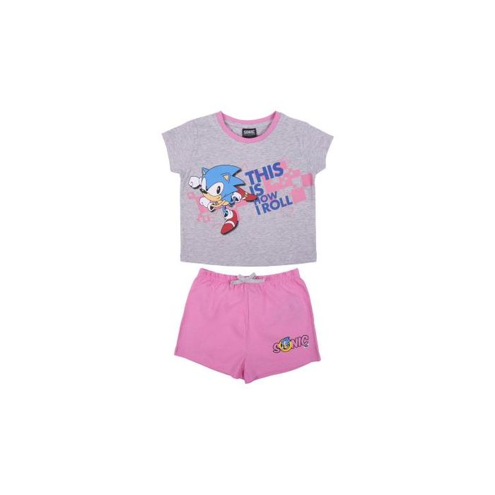 Pijama Corto Single Jersey Sonic Gris