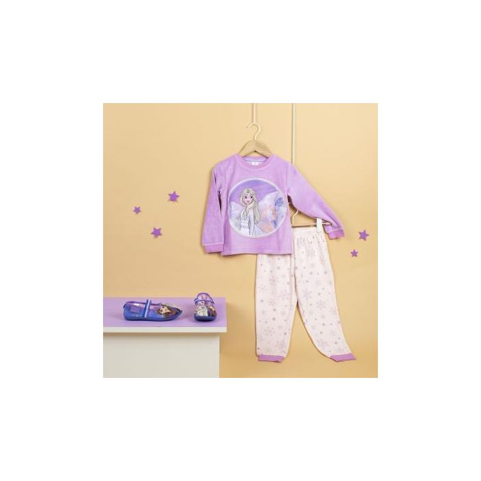 Pijama Largo Velour Cotton Frozen 2 Lila 5 Pijama Largo Velour Cotton Frozen 2 Lila 5