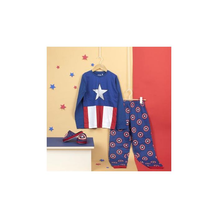 Pijama Largo Single Jersey Avengers Capitan America Rojo 12 Años 5