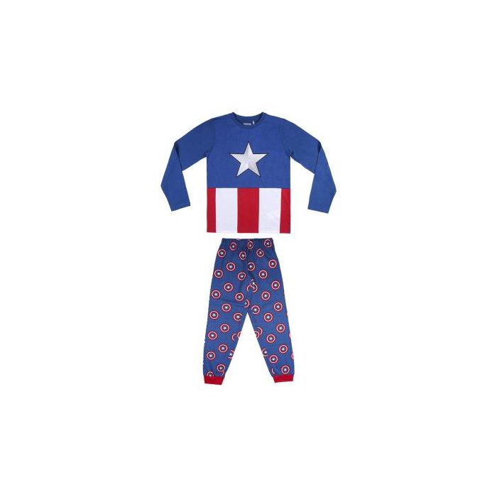 Pijama Largo Single Jersey Avengers Capitan America Rojo 0