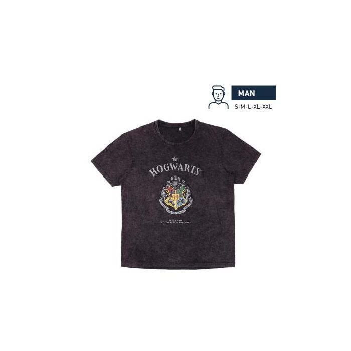 Camiseta Corta Single Jersey Harry Potter Gris Oscuro 0