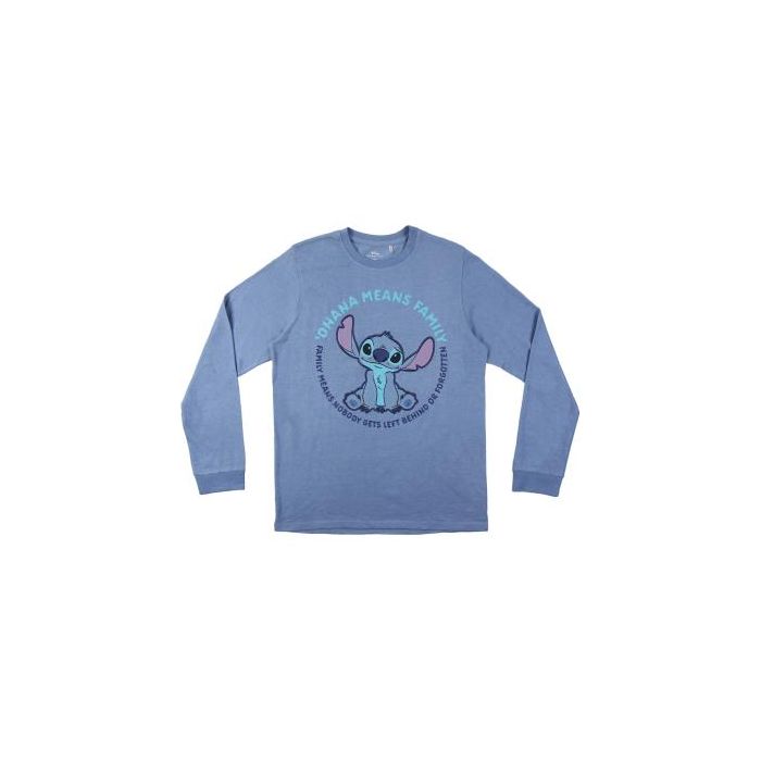 Pijama Largo Single Jersey Stitch Azul 1
