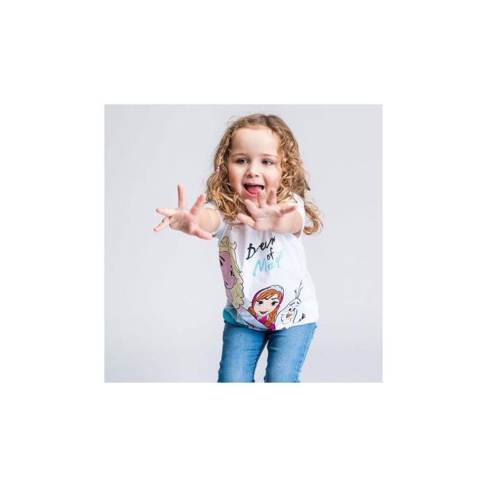 Camiseta Corta Single Jersey Punto Frozen 2 Blanco 3 Camiseta Corta Single Jersey Punto Frozen 2 Blanco 3