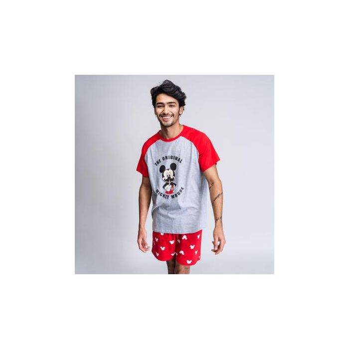 Pijama Corto Single Jersey Punto Mickey Rojo 3