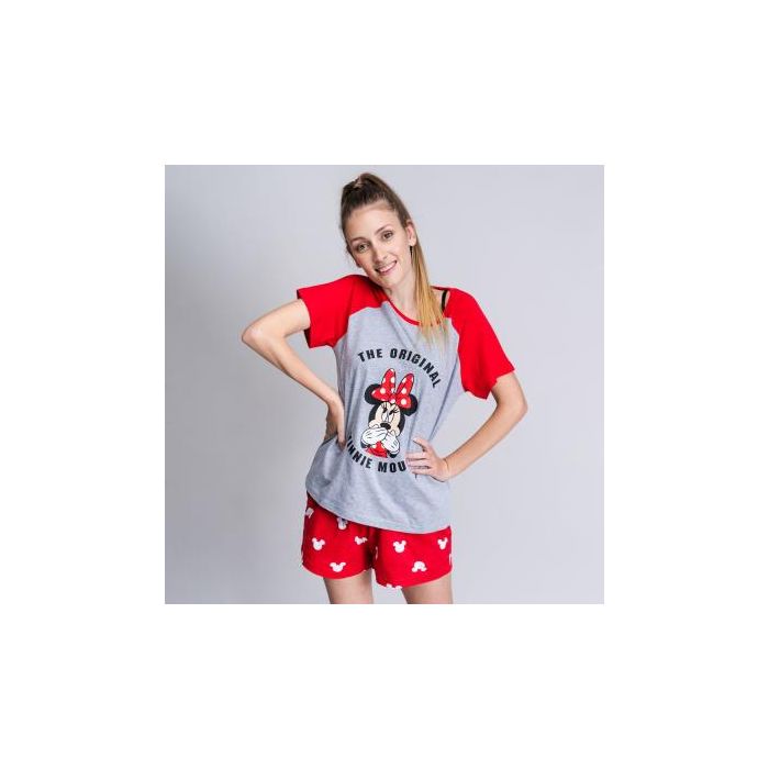 Pijama Corto Single Jersey Punto Minnie Rojo 3