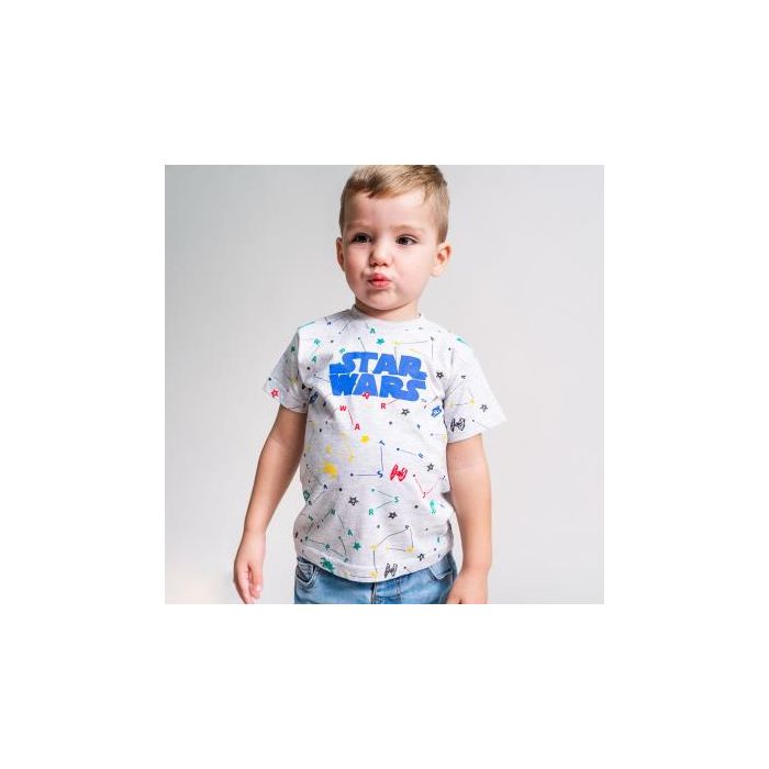 Camiseta Corta Pack X2 Star Wars Gris 24 Meses 5