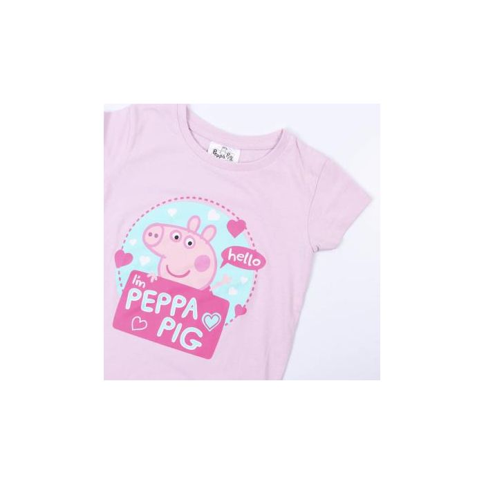 Pijama Corto Single Jersey Punto Peppa Pig Rosa 2