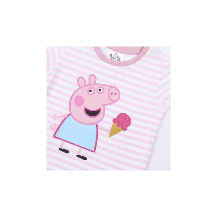 Camiseta Corta Single Jersey Punto Peppa Pig Rosa 2