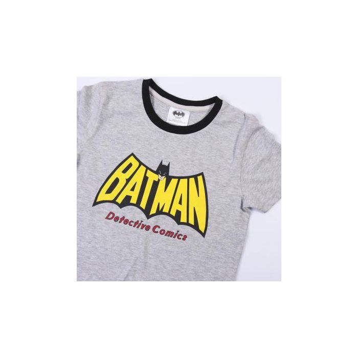 Pijama Corto Single Jersey Punto Batman Gris 2