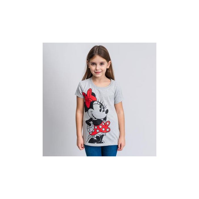 Camiseta Corta Single Jersey Punto Minnie Gris 3