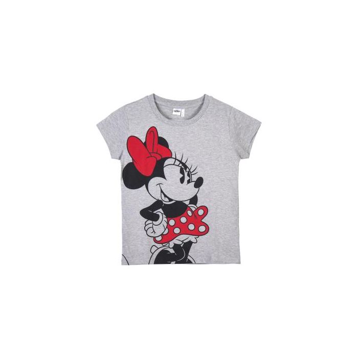 Camiseta Corta Single Jersey Punto Minnie Gris