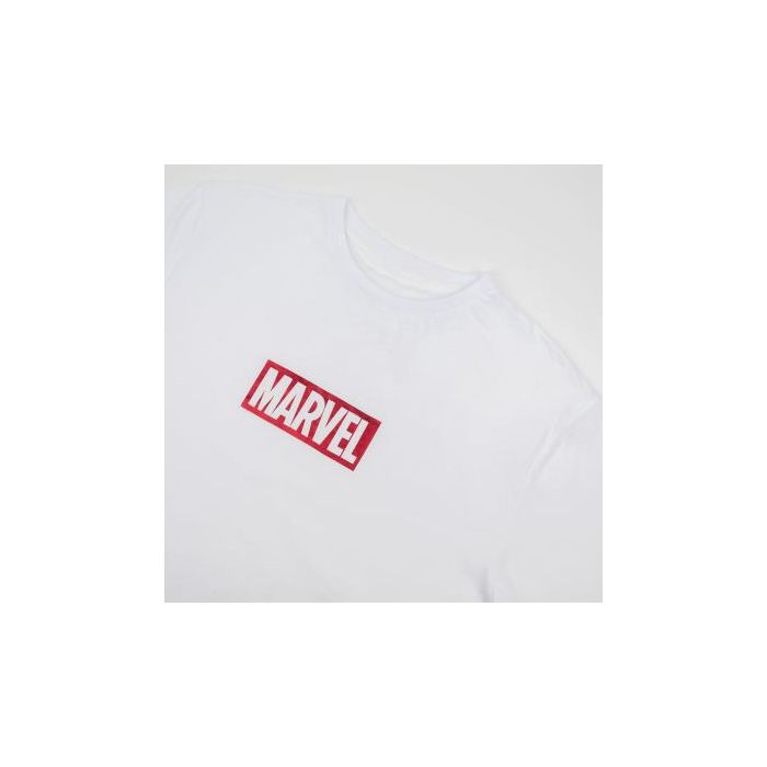 Camiseta Corta Single Jersey Punto Marvel Blanco 2