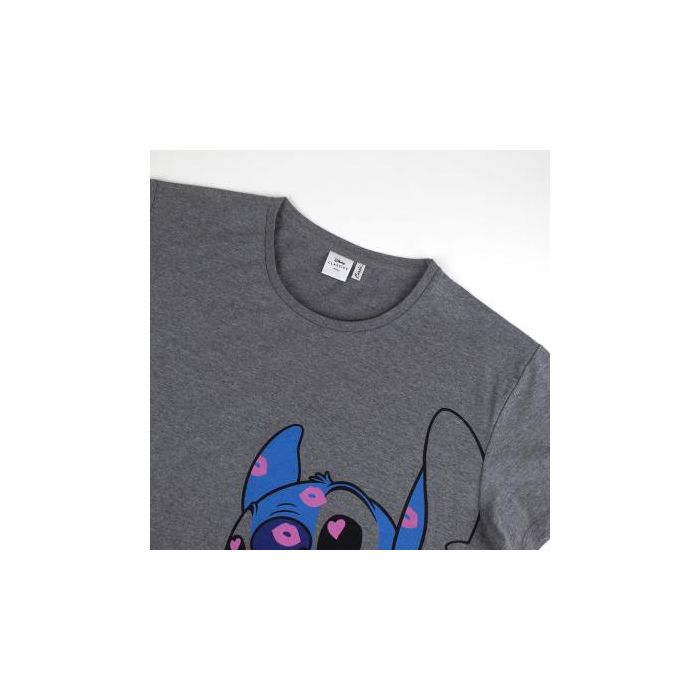 Camiseta Corta Single Jersey Punto Stitch Gris Oscuro XS 2