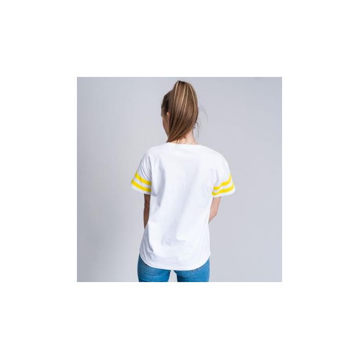 Camiseta Corta Single Jersey Punto Snoopy Blanco S 4