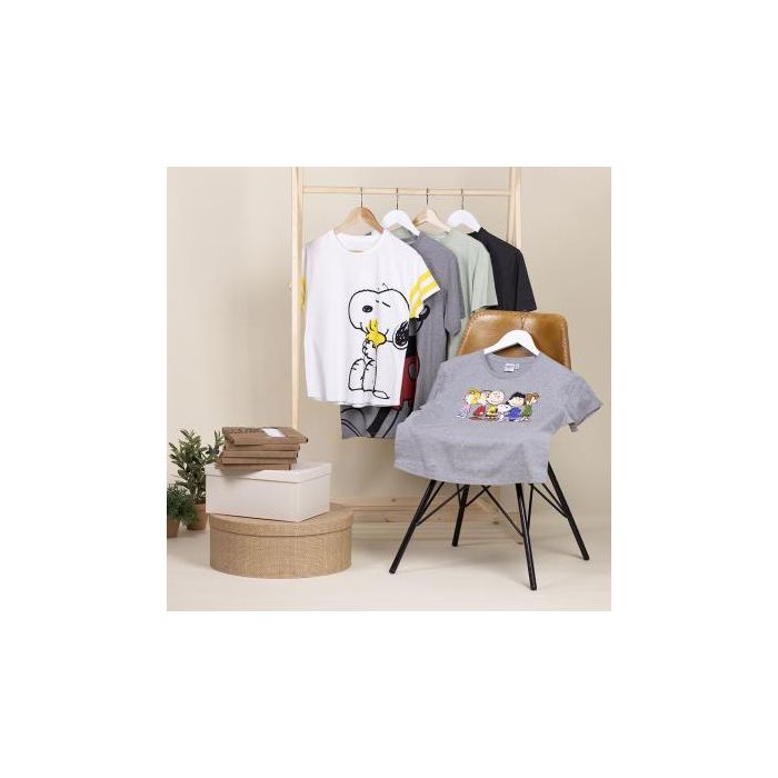 Camiseta Corta Single Jersey Punto Snoopy Blanco M 5