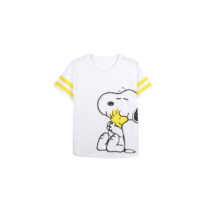 Camiseta de Manga Corta Mujer Snoopy Blanco S