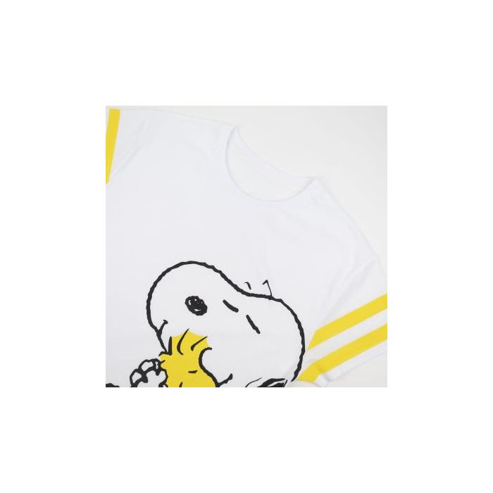 Camiseta Corta Single Jersey Punto Snoopy Blanco 2