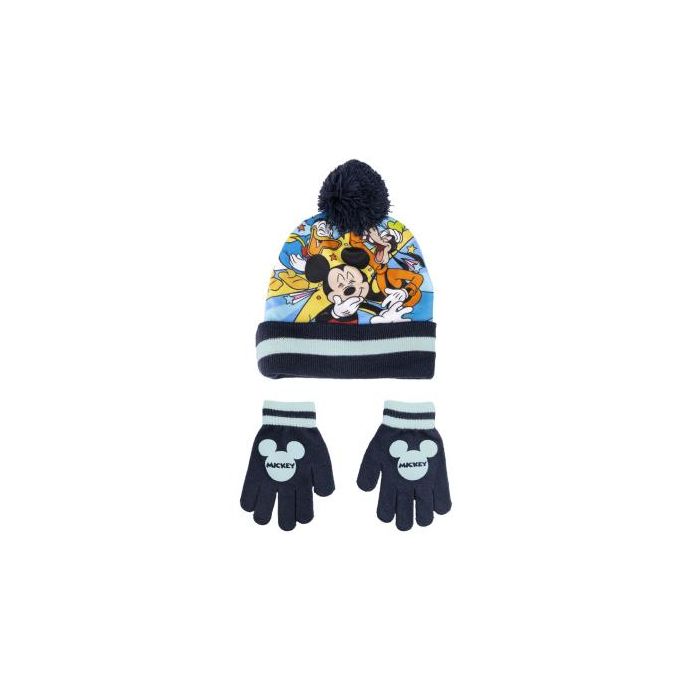 Gorro y Guantes Mickey Mouse 2 Piezas Azul oscuro