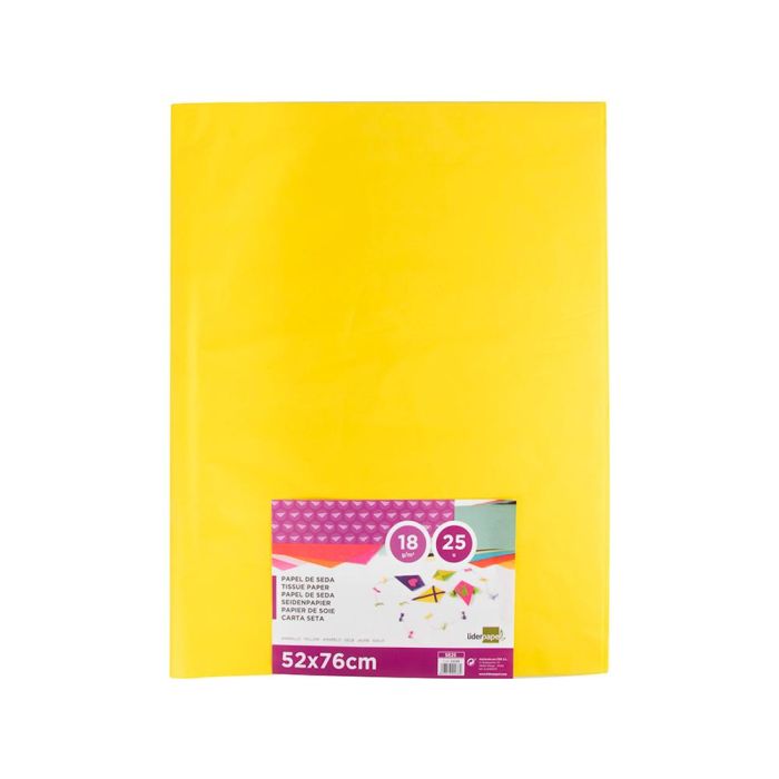 Papel Seda Liderpapel Amarillo 52x76 cm 18 gr Paquete De 25 Hojas 1 Papel Seda Liderpapel Amarillo 52x76 cm 18 gr Paquete De 25 Hojas 1