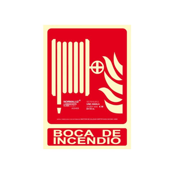 Señal "Boca de Incendio" 210X300 Pvc Rojo Archivo 2000 6171-03H RJ