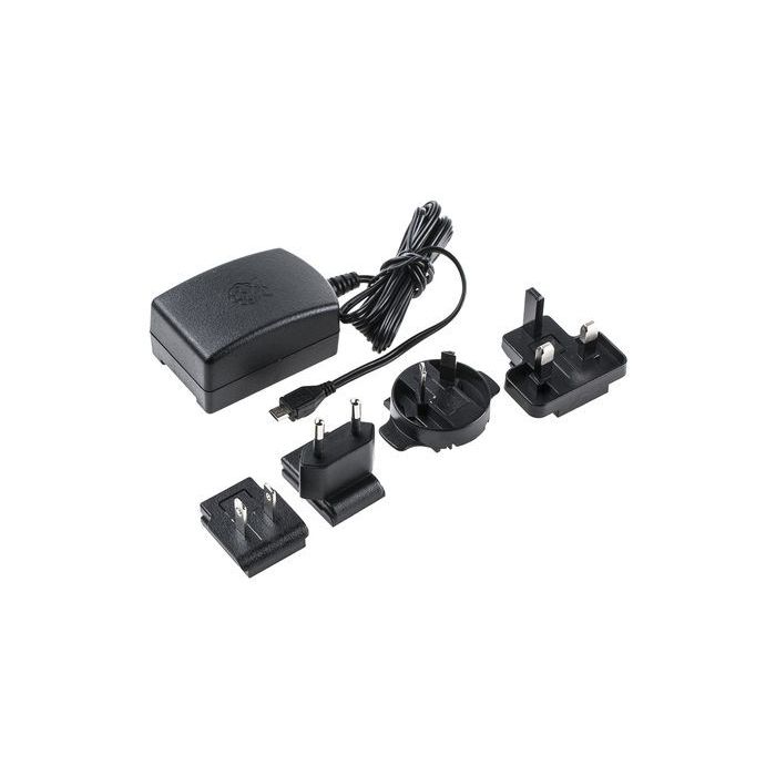 FUENTE DE ALIMENTACIÓN NEGRA PARA RASPBERRY PI 3 - 5V - 2.5A - MICROUSB
