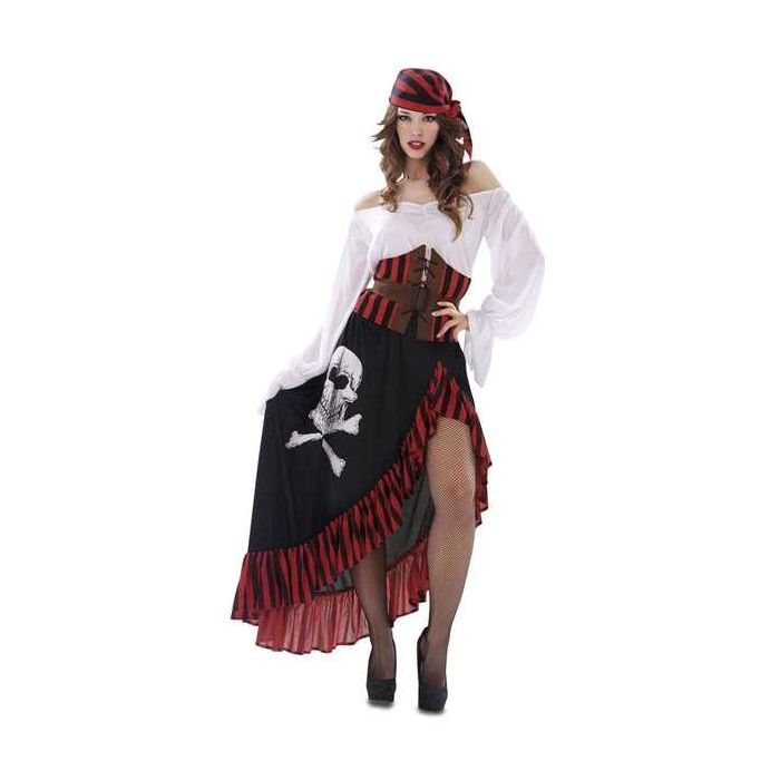 Disfraz bandana pirate pañuelo, vestido, corsé y cinturón talla XXXL