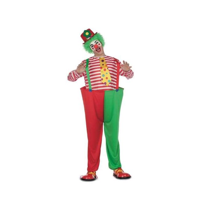 Disfraz Payaso Aro Camiseta Con Corbata, Pantalones Con Tirantes Y Aro Talla  M/L 1