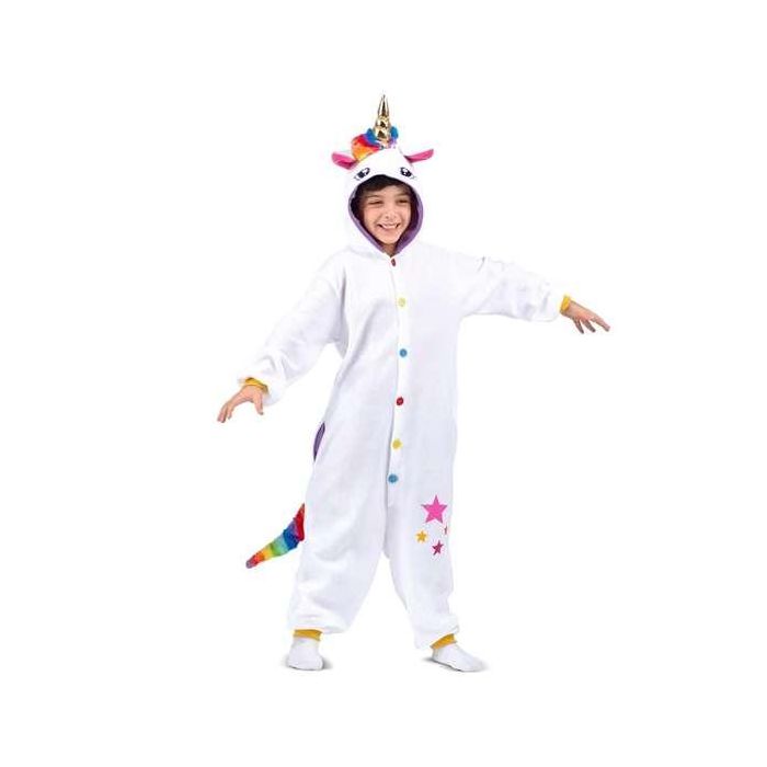 Disfraz Unicornio Blanco talla unica Child (Kigurumi con capucha y cola) 2