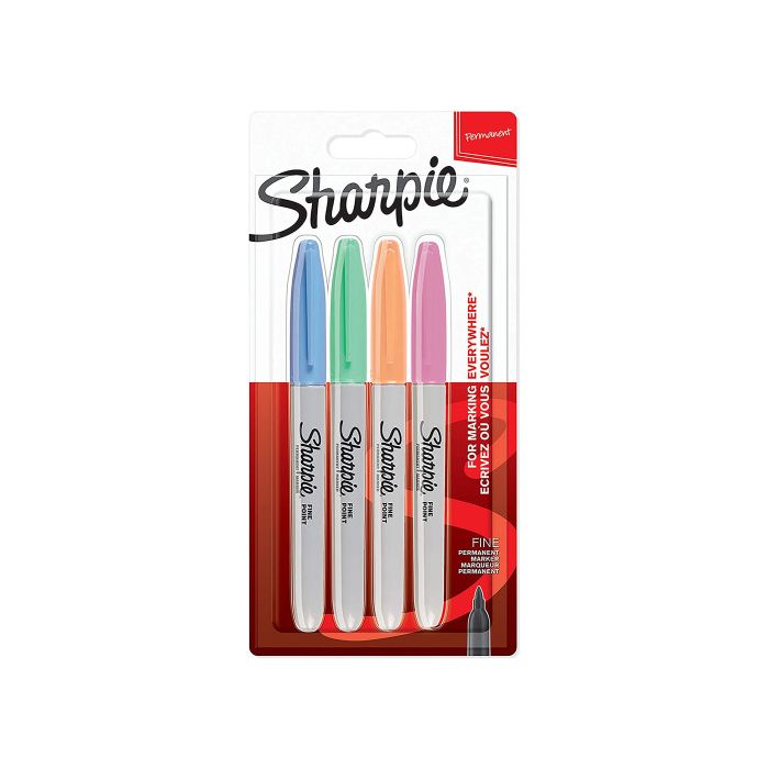 Sharpie Marcador permanente fine 0,9mm surtidos pastel punta redonda blister -4u-