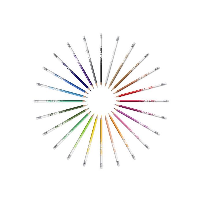 Bic Lápices de colores evolution illusion borrables con goma surtidos - caja de 24 -