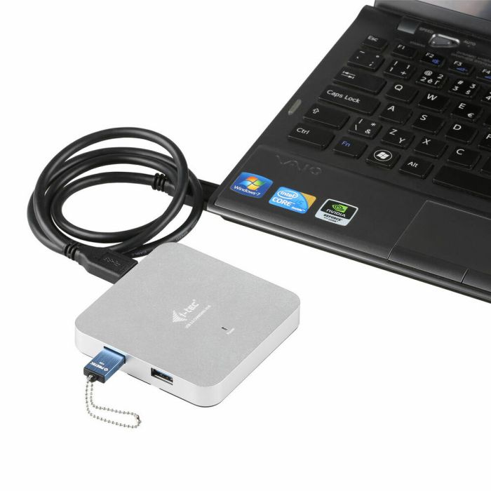 Hub USB i-Tec U3HUBMETAL4 Plateado Gris 1