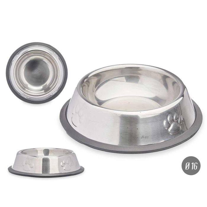 Comedero metálico para mascota con goma antideslizante - 16 cm - Mascow (24 Unidades) Comedero metálico para mascota con goma antideslizante - 16 cm - Mascow (24 Unidades)