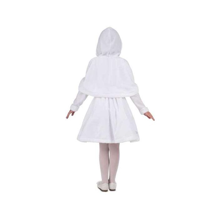 Disfraz Monada Blanca Navidad Vestido Con Enaguas Y Cubrehombros Con Capucha Talla 5-6 Y 2