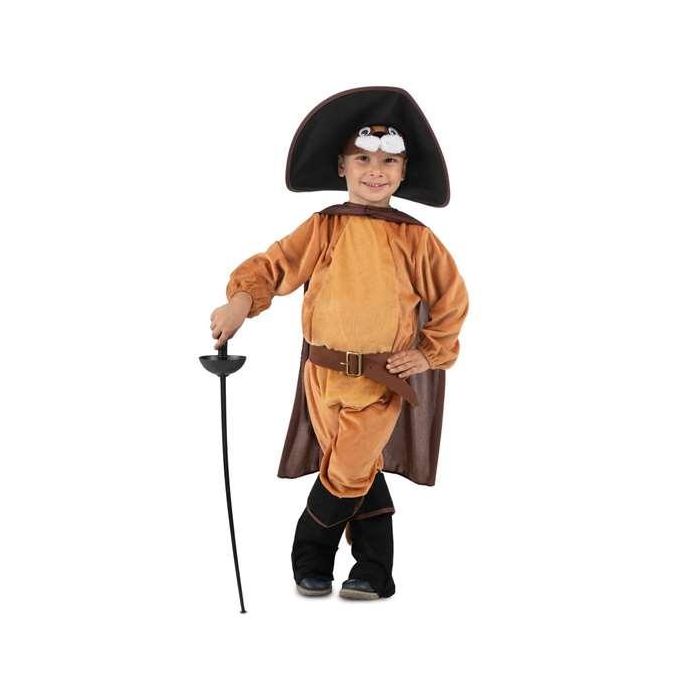 Disfraz gato con botas sombrero, máscara, capa, mono, cinturón, cola y polainas talla 5-6 y Disfraz gato con botas sombrero, máscara, capa, mono, cinturón, cola y polainas talla 5-6 y
