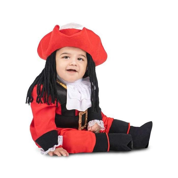 Disfraz Garfio Bebé Sombrero Con Peluca Textil, Chaqueta, Cuello, Garfio Textil, Pantalón Y Polainas Talla 7-12 M 1